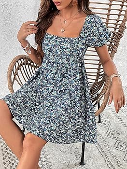 METOES Short Dress for Women 2023 Sunmmer Boho Floral Print